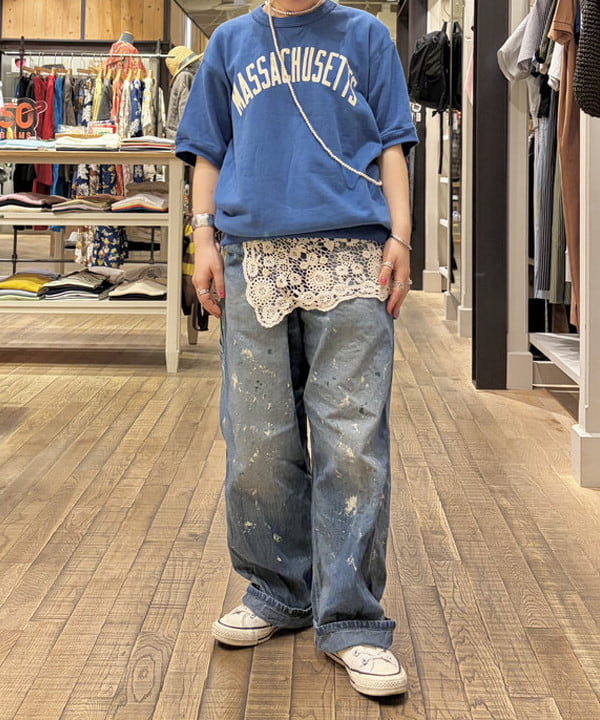 原口 愛さんの「BEAMS WOMEN｜【別注】Lee &times; maturely / リメイク ユーズド パンツ」を使ったコーディネート