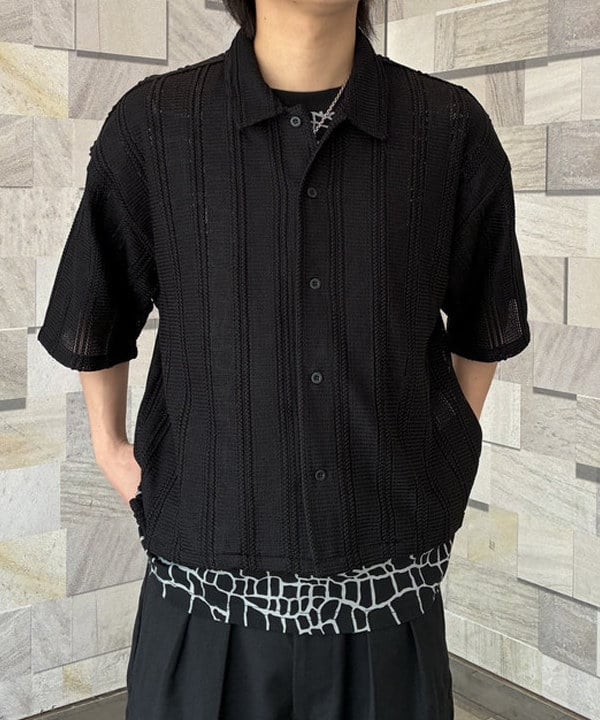 松島 海斗さんの「ショート メッシュ オープンカラーシャツ【ワイドショートフィット】」を使ったコーディネート