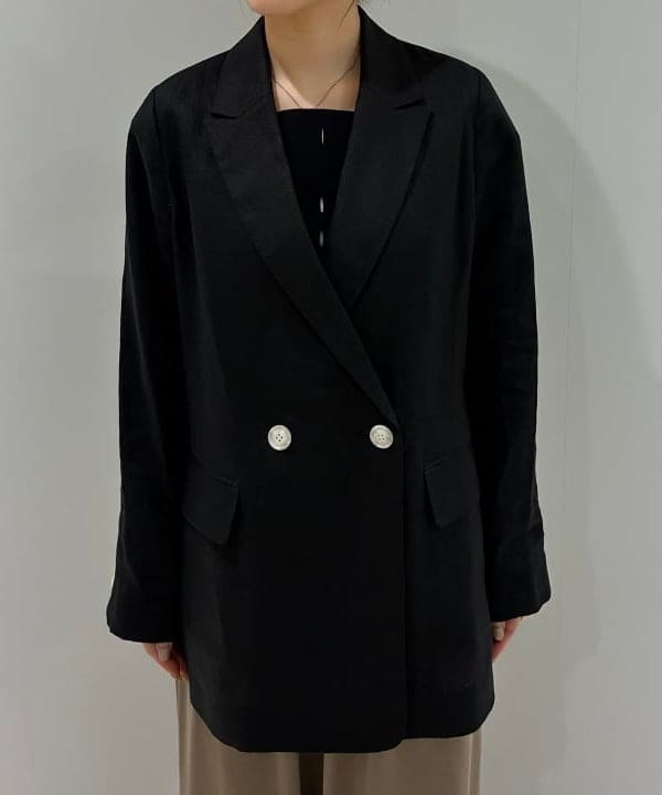 菜月さんの「BEAMS WOMEN｜ダブルブレスト リネン ジャケット」を使ったコーディネート