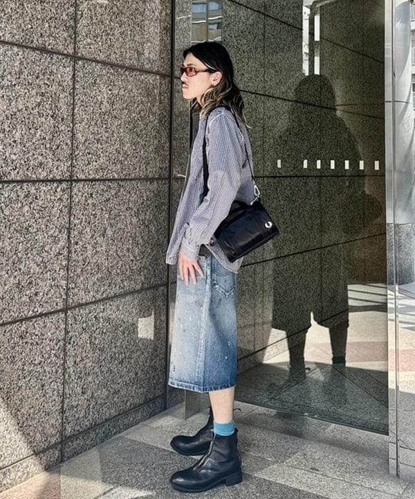 Ryohei Takataさんの「BEAMS WOMEN｜ショート リブ ポロシャツ【ワイドショートフィット】」を使ったコーディネート