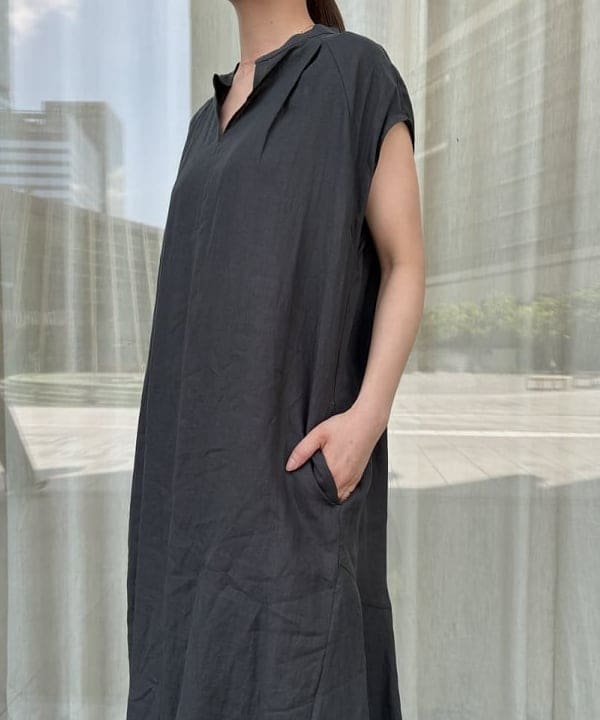蒲原 捺美さんの「BEAMS WOMEN｜TICCA / リネン フレンチスリーブ バルーン ワンピース」を使ったコーディネート