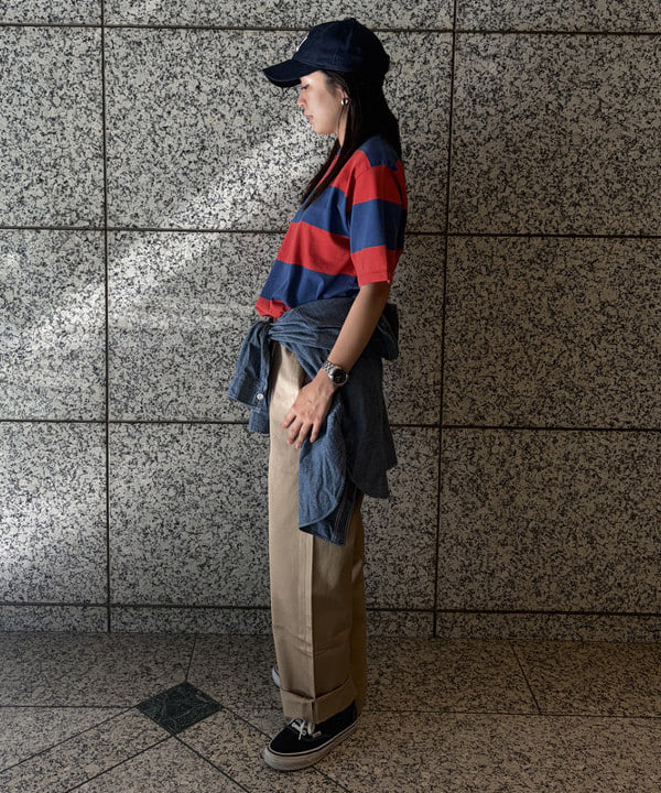 ばるたんさんの「BEAMS WOMEN｜【別注】WAREHOUSE & CO. / ボーダー Tシャツ」を使ったコーディネート