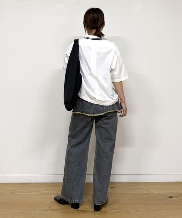 松本 佳菜子さんの「BEAMS WOMEN｜デニムスカート レイヤード パンツ」を使ったコーディネート