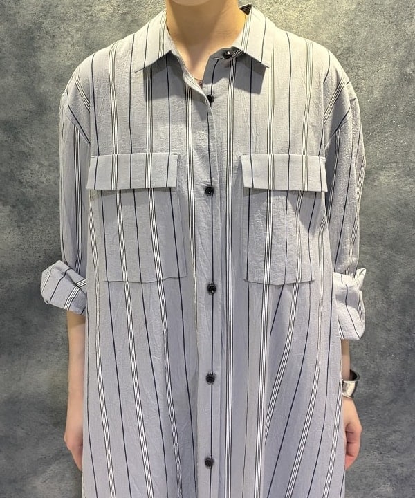 菜月さんの「BEAMS WOMEN｜ストライプ シャツ ワンピース」を使ったコーディネート