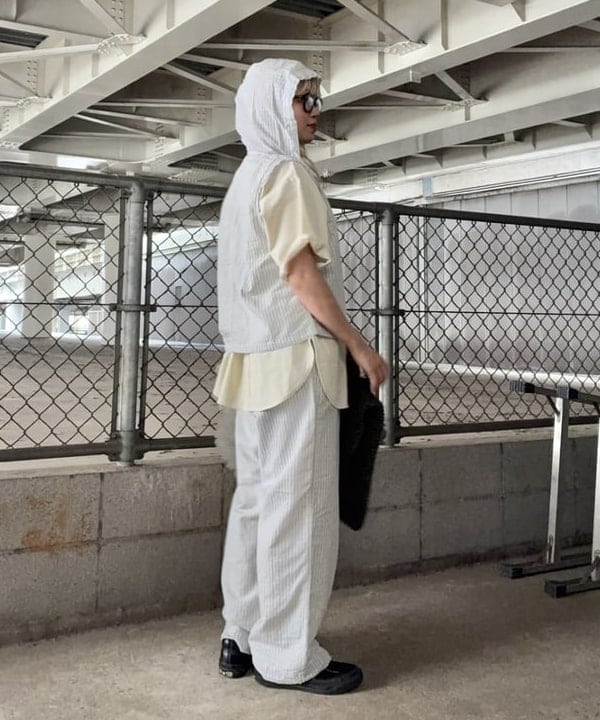 みやさかさんの「BEAMS WOMEN｜ミリタリー プルオーバー シャツ 【ワイドフィット】」を使ったコーディネート