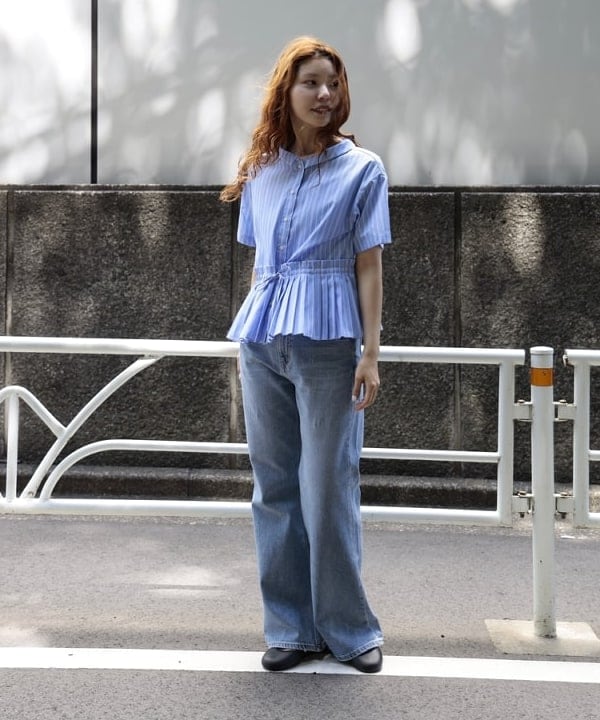 佐々木 南美さんの「BEAMS WOMEN｜プリーツ キリカエ ハーフスリーブ シャツ」を使ったコーディネート