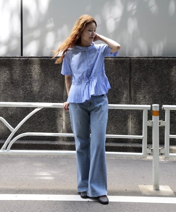 佐々木 南美さんの「BEAMS WOMEN｜プリーツ キリカエ ハーフスリーブ シャツ」を使ったコーディネート
