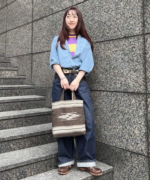 イシイ サオリさんの「BEAMS WOMEN｜【別注】WAREHOUSE & CO. / ボーダー Tシャツ」を使ったコーディネート