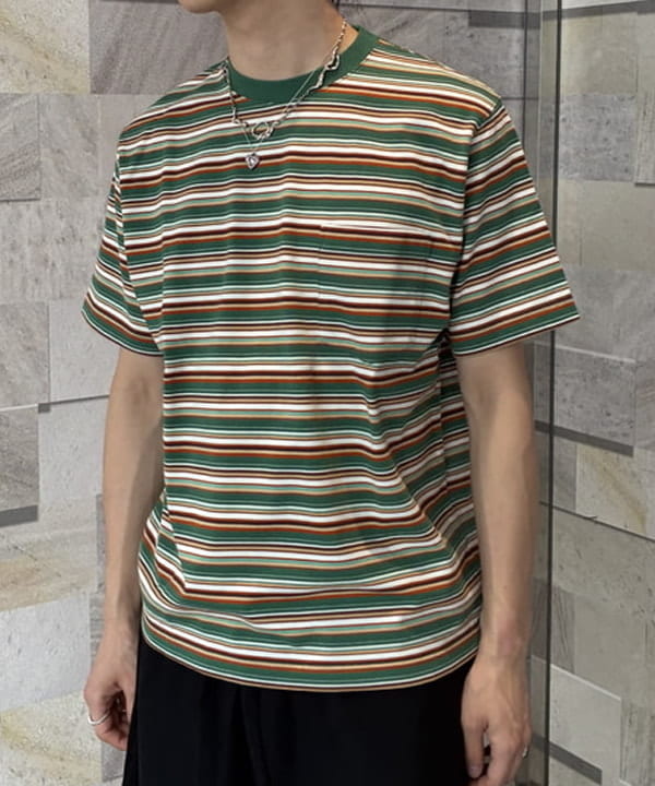 久保田 耀さんの「Pocket Tee Multi Stripe Tee」を使ったコーディネート