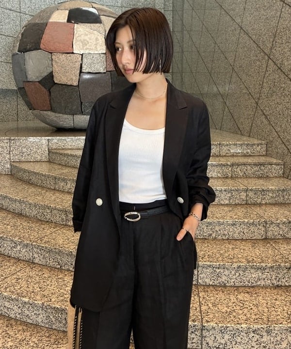 NATSUKIさんの「BEAMS WOMEN｜ダブルブレスト リネン ジャケット」を使ったコーディネート