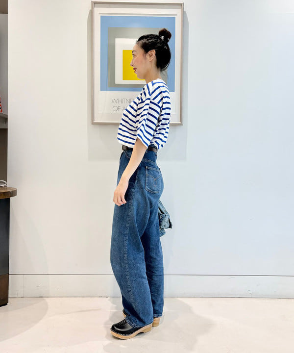 おのすさんの「BEAMS WOMEN｜orSlow / ハイウエスト セルビッチ デニム」を使ったコーディネート