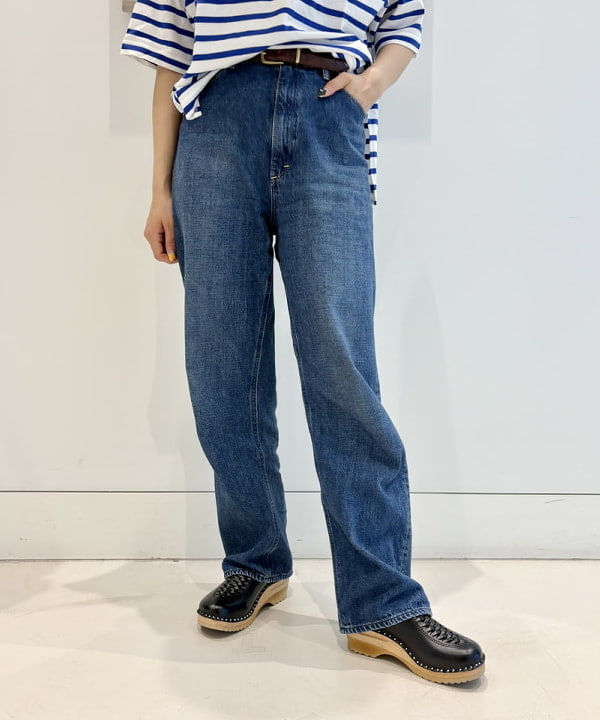 おのすさんの「BEAMS WOMEN｜orSlow / ハイウエスト セルビッチ デニム」を使ったコーディネート