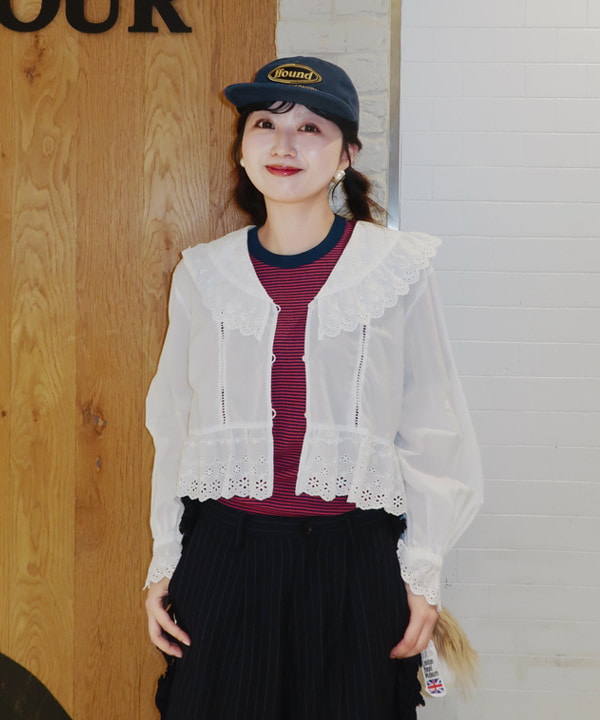 Joさんの「BEAMS WOMEN｜カットワーク ブラウス」を使ったコーディネート