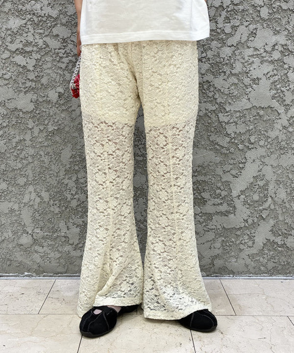SAEさんの「BEAMS WOMEN｜レース シアー フレア パンツ」を使ったコーディネート