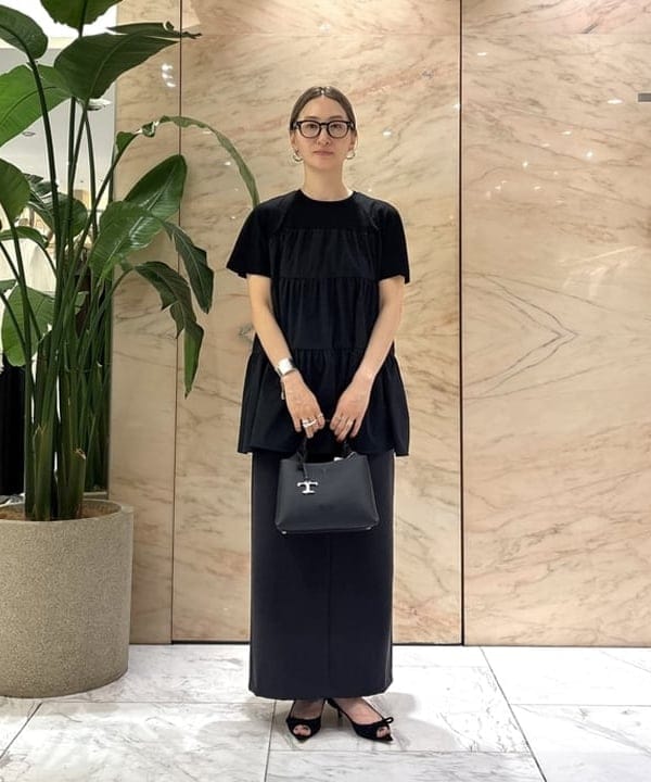 越智 里美さんの「BEAMS WOMEN｜【UVカット】コンビ ティアード プルオーバー」を使ったコーディネート