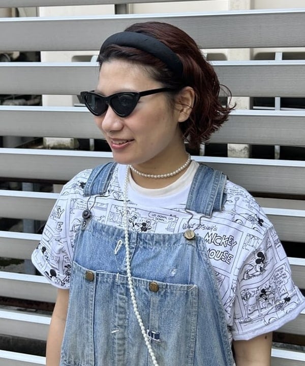 まつむさんの「BEAMS WOMEN｜【別注】Champion / ミッキーマウス＆ミニーマウス / Tシャツ」を使ったコーディネート