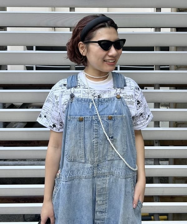 まつむさんの「BEAMS WOMEN｜【別注】Champion / ミッキーマウス＆ミニーマウス / Tシャツ」を使ったコーディネート