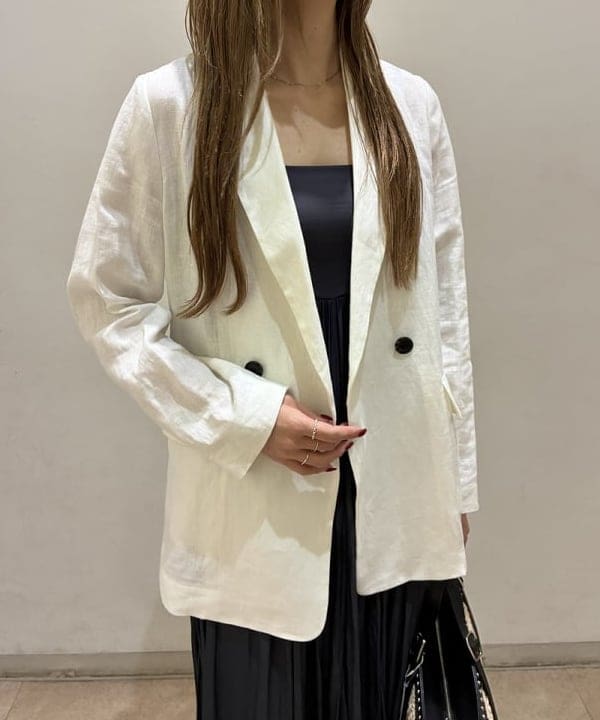 CHIHIROさんの「BEAMS WOMEN｜ダブルブレスト リネン ジャケット」を使ったコーディネート