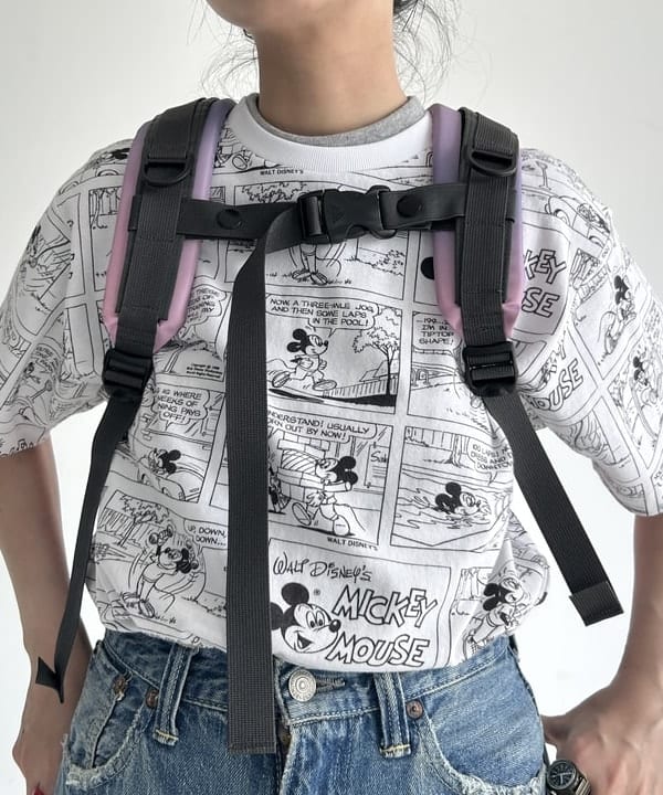 清水 彩乃さんの「BEAMS WOMEN｜【別注】Champion / ミッキーマウス＆ミニーマウス / Tシャツ」を使ったコーディネート