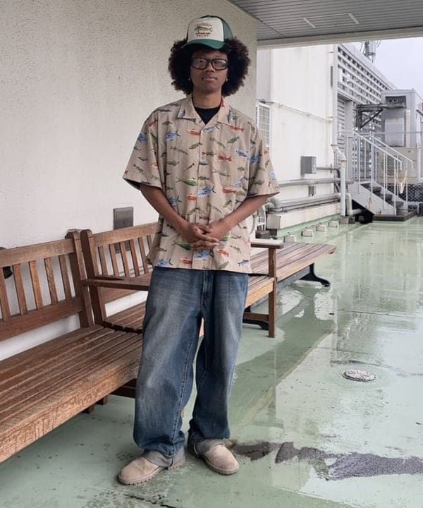 NADEL ナデールさんの「BEAMS WOMEN｜【別注】Columbia / PFG 総柄シャツ」を使ったコーディネート