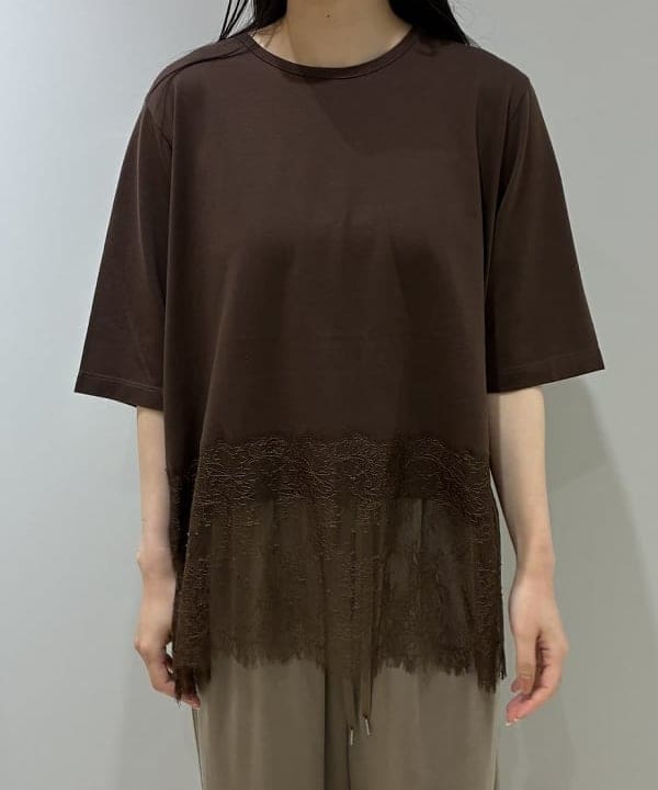 OSUMIさんの「BEAMS WOMEN｜レース 切り替え Tシャツ」を使ったコーディネート