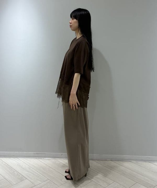OSUMIさんの「BEAMS WOMEN｜レース 切り替え Tシャツ」を使ったコーディネート