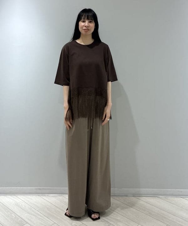 OSUMIさんの「BEAMS WOMEN｜レース 切り替え Tシャツ」を使ったコーディネート