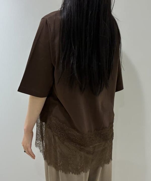 OSUMIさんの「BEAMS WOMEN｜レース 切り替え Tシャツ」を使ったコーディネート