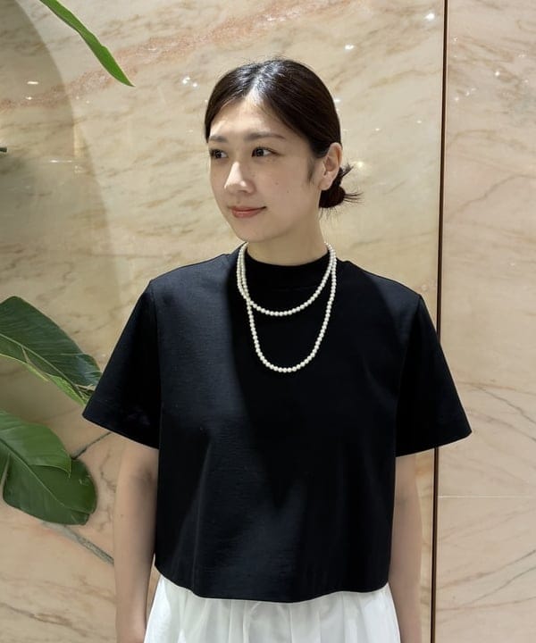 坂本 涼花さんの「BEAMS WOMEN｜モックネック ショート Tシャツ」を使ったコーディネート