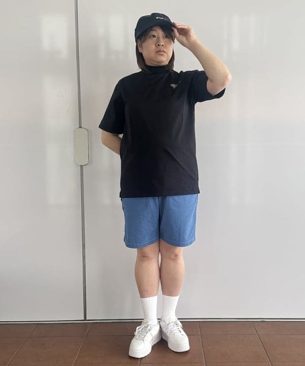 極美品 ビームスゴルフ ゴルフハーフパンツ リネン混 麻 48 L スカイ