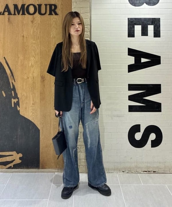 CHIHIROさんの「BEAMS WOMEN｜シアー ハーフスリーブ ジャケット」を使ったコーディネート