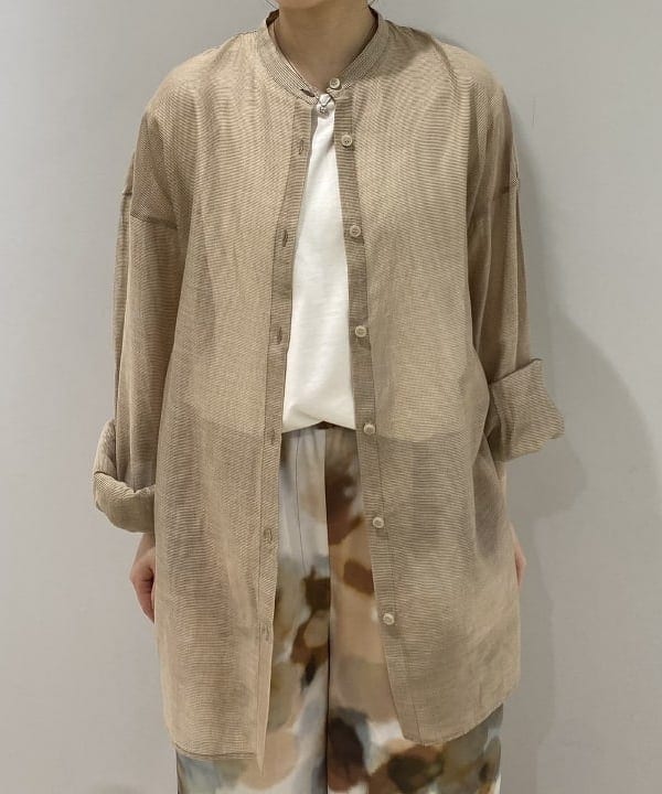 菜月さんの「BEAMS WOMEN｜AK+1 / コットンシルク ギンガム シャツ」を使ったコーディネート