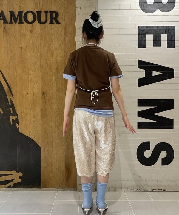 rinnaさんの「BEAMS WOMEN｜maturely / スパンコール ハーフ パンツ」を使ったコーディネート