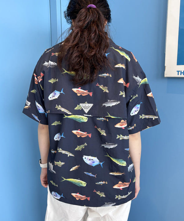 おのすさんの「BEAMS WOMEN｜【別注】Columbia / PFG 総柄シャツ」を使ったコーディネート