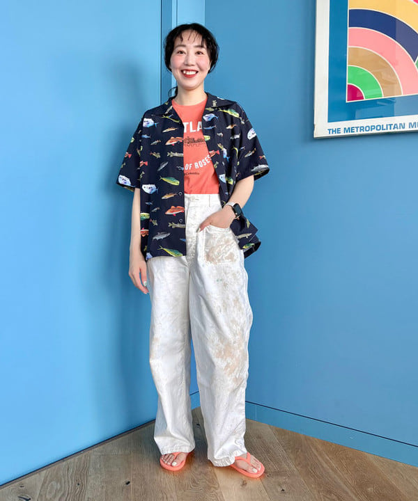 おのすさんの「BEAMS WOMEN｜【別注】Columbia / PFG 総柄シャツ」を使ったコーディネート