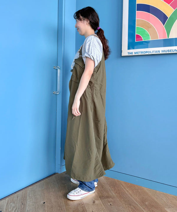 おのすさんの「BEAMS WOMEN｜ナイロン フィッシング ベスト アレンジ ワンピース」を使ったコーディネート