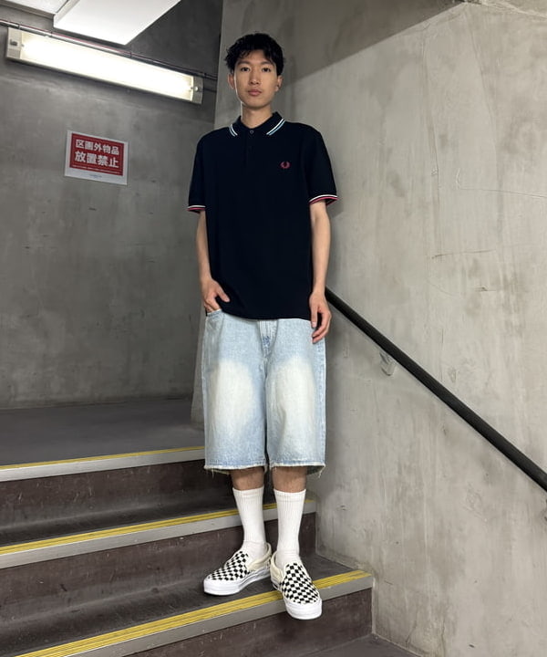 Yutoさんの「BEAMS WOMEN｜BEAMS｜【別注】FRED PERRY / M3600 Tipped Polo Shirt｜ポロシャツ｜コットン100％ 鹿の子｜配色 」を使ったコーディネート