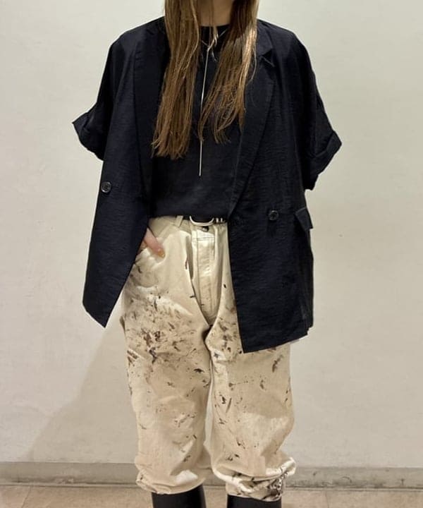 CHIHIROさんの「BEAMS WOMEN｜リンクル ドルマン 2ボタン ダブル ジャケット」を使ったコーディネート
