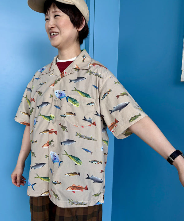 木村 梨香さんの「BEAMS WOMEN｜【別注】Columbia / PFG 総柄シャツ」を使ったコーディネート