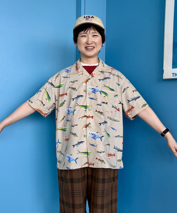木村 梨香さんの「BEAMS WOMEN｜【別注】Columbia / PFG 総柄シャツ」を使ったコーディネート
