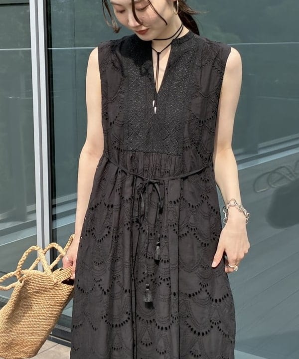 隈元 楓さんの「BEAMS WOMEN｜ne Quittez pas / ボイル ドット ワンピース」を使ったコーディネート