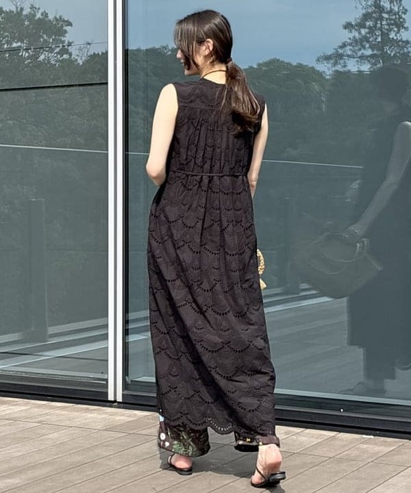 隈元 楓さんの「BEAMS WOMEN｜ne Quittez pas / ボイル ドット ワンピース」を使ったコーディネート