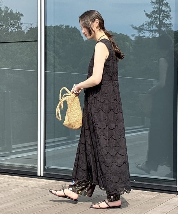 隈元 楓さんの「BEAMS WOMEN｜ne Quittez pas / ボイル ドット ワンピース」を使ったコーディネート