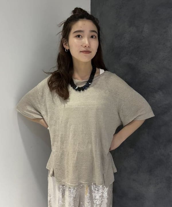 モモさんの「BEAMS WOMEN｜maturely / スパンコール ハーフ パンツ」を使ったコーディネート
