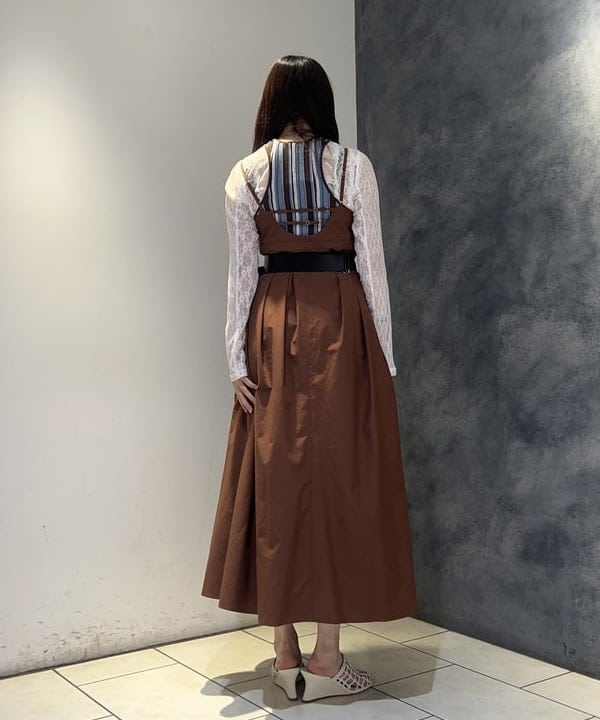 ハルカさんの「BEAMS WOMEN｜タック フレアー キャミソール ワンピース」を使ったコーディネート