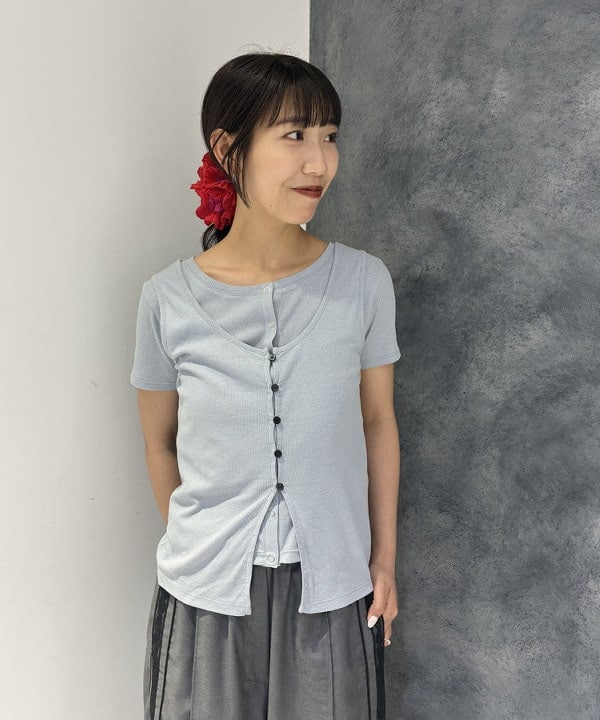 SAEさんの「BEAMS WOMEN｜タンクトップ レイヤード リブ カーディガン」を使ったコーディネート