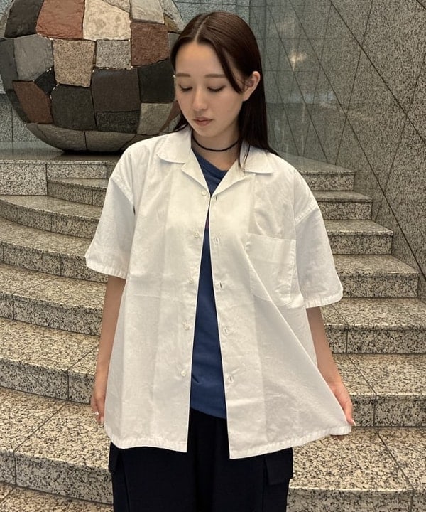 amiriさんの「BEAMS WOMEN｜ブロード オープンカラー シャツ【リラックスフィット】」を使ったコーディネート