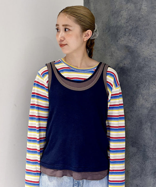 たぐみさんの「BEAMS WOMEN｜レイヤード タンクトップ」を使ったコーディネート