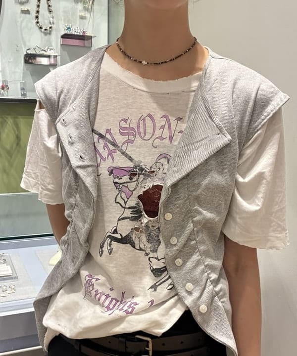 れいなさんの「BEAMS WOMEN｜リブ フロントギャザー フレンチスリーブ」を使ったコーディネート