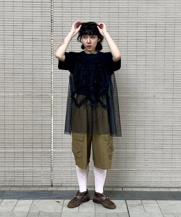 kigoさんの「BEAMS WOMEN｜カーゴ ハーフ パンツ」を使ったコーディネート